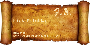 Fick Miletta névjegykártya